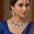 Blue rose gold premium designer american diamond and stone work necklace set