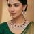 Green rose gold premium designer american diamond and stone work necklace set