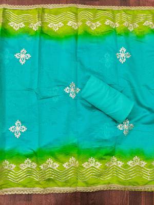 green organza printed dress material 3