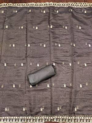 black organza hand embroidery dress material 4