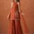 Women's orange orange
silk blend embroidered kurti set for women with dupatta and palazzo