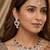 Green rose gold premium designer american diamond and stone work necklace set