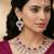 Purple rose gold premium designer american diamond and stone work necklace set