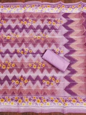 purple organza sequins dress material 4