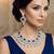 Blue rhodium premium designer american diamond and stone work necklace set