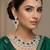 Green rhodium premium designer american diamond and stone work necklace set