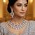 Purple rhodium premium designer american diamond and stone work necklace set