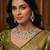 Green rhodium premium designer american diamond and stone work necklace set