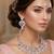 Pink rhodium premium designer american diamond and stone work necklace set