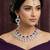 Purple rhodium premium designer american diamond and stone work necklace set