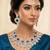 Blue rhodium premium designer american diamond and stone work necklace set