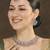 Purple yellow gold premium designer american diamond and stone work necklace set