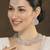 Purple rhodium premium designer american diamond and stone work necklace set
