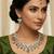 Green yellow gold premium designer american diamond and stone work necklace set