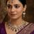 Purple yellow gold premium designer american diamond and stone work necklace set