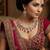 Pink yellow gold premium designer american diamond and stone work necklace set