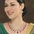 Pink rose gold premium designer american diamond and stone work necklace set