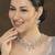 Pink rhodium premium designer american diamond and stone work necklace set