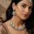 White yellow gold premium designer american diamond and stone work necklace set