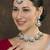 Blue rhodium premium designer american diamond and stone work necklace set