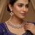 Blue rose gold premium designer american diamond and stone work necklace set