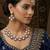 Blue rose gold premium designer american diamond and stone work necklace set