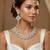 White rhodium premium designer american diamond and stone work necklace set