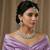 Purple rhodium premium designer american diamond and stone work necklace set