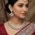 Maroon rhodium premium designer american diamond and stone work necklace set