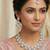 Pink rhodium premium designer american diamond and stone work necklace set