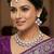 Purple rhodium premium designer american diamond and stone work necklace set