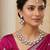 Pink rhodium premium designer american diamond and stone work necklace set