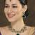 Green yellow gold premium designer american diamond and stone work necklace set