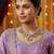 Purple yellow gold premium designer american diamond and stone work necklace set