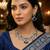 Blue yellow gold premium designer american diamond and stone work necklace set