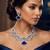 Blue rhodium premium designer american diamond and stone work necklace set