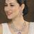 Purple rhodium premium designer american diamond and stone work necklace set