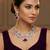 Purple rhodium premium designer american diamond and stone work necklace set