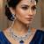 Blue rhodium premium designer american diamond and stone work necklace set