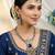 Blue yellow gold premium designer american diamond and stone work necklace set