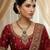 Maroon yellow gold premium designer american diamond and stone work necklace set