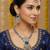 Blue yellow gold premium designer american diamond and stone work necklace set