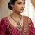 Pink yellow gold premium designer american diamond and stone work necklace set