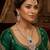 Green rose gold premium designer american diamond and stone work necklace set