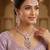 Purple rose gold premium designer american diamond and stone work necklace set