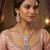 Pink rose gold premium designer american diamond and stone work necklace set
