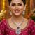 Pink rhodium premium designer american diamond and stone work necklace set