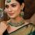 Green yellow gold premium designer american diamond and stone work necklace set