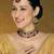 Purple yellow gold premium designer american diamond and stone work necklace set