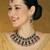 Purple yellow gold premium designer american diamond and stone work necklace set